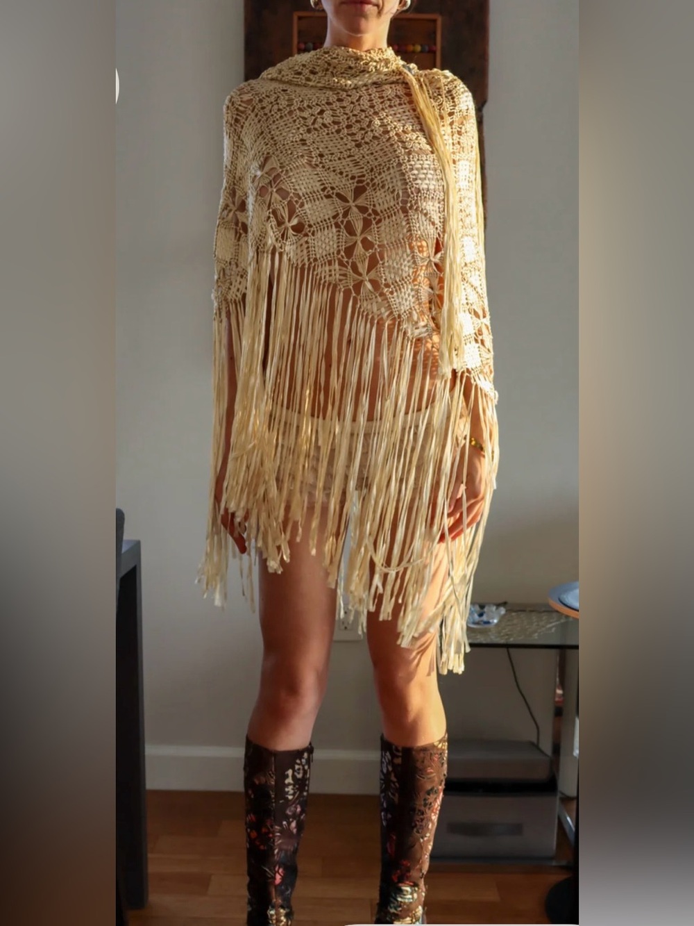 1920s Antique Silk Fringe
Shawl